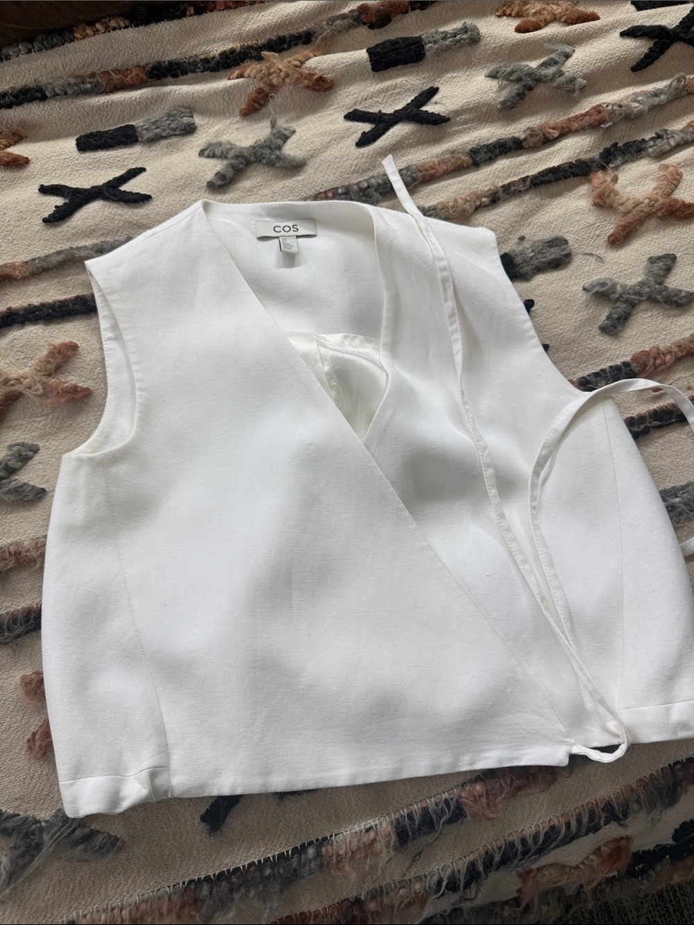 COS White Wrap-Front Sleeveless Camisole